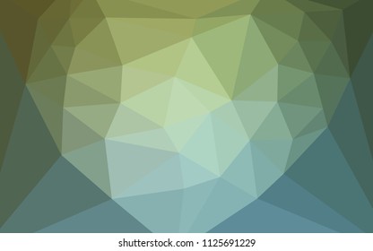 Light Blue, Green vector polygonal template with a heart in a centre. A sample with polygonal shapes. Brand new design for your business.