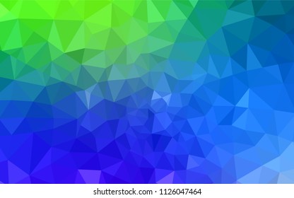 Light Blue, Green vector polygonal pattern. Triangular geometric sample with gradient.  Triangular pattern for your design.