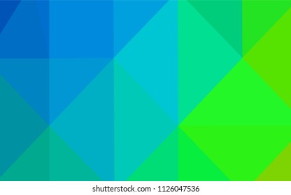 Light Blue, Green vector polygonal background. Elegant bright polygonal illustration with gradient. The best triangular design for your business.