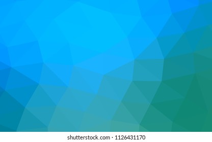 Light Blue, Green vector polygonal polygonal. Brand new colored illustration in blurry style with gradient. The best triangular design for your business.