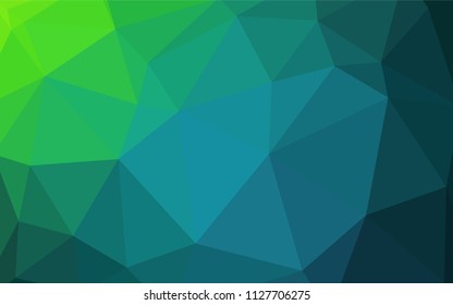 Light Blue, Green vector polygonal background. Shining colorful illustration with triangles. A completely new design for your leaflet.