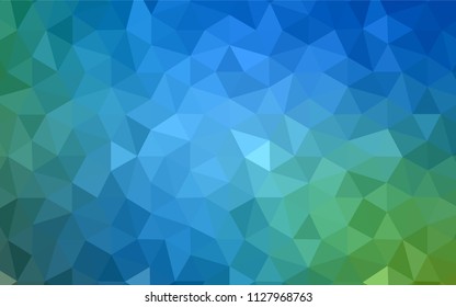 Light Blue, Green vector polygonal pattern. Creative illustration in halftone style with triangles. Triangular pattern for your design.