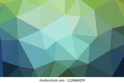 Light Blue, Green vector polygonal template. Shining polygonal illustration, which consist of triangles. Brand new style for your business design.