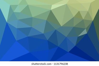 Light Blue, Green vector polygonal pattern with a heart in a centre. Colorful abstract illustration with triangles. A completely new design for your leaflet.