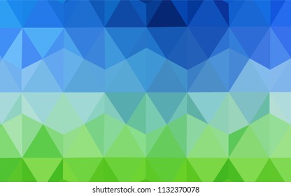Light Blue, Green vector polygonal pattern. Glitter abstract illustration with an elegant triangles. A new texture for your web site.