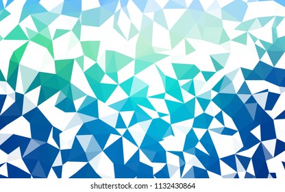 Light Blue, Green vector polygonal background. Triangular geometric sample with gradient.  Completely new template for your banner.