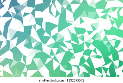 Light Blue, Green vector polygonal background. Shining polygonal illustration, which consist of triangles. Pattern for a brand book's backdrop.