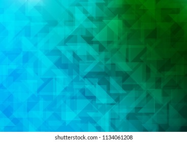 Light Blue, Green vector polygonal template. Geometric illustration in Origami style with gradient.  The textured pattern can be used for background.