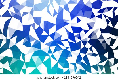 Light Blue, Green vector polygonal pattern. Glitter abstract illustration with an elegant triangles. Triangular pattern for your design.