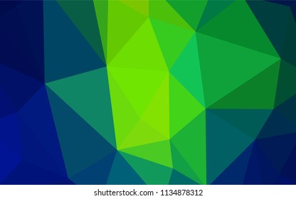 Light Blue, Green vector polygonal pattern. Triangular geometric sample with gradient.  A new texture for your web site.