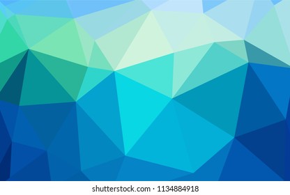 Light Blue, Green vector polygonal template. Shining colorful illustration with triangles. Triangular pattern for your design.