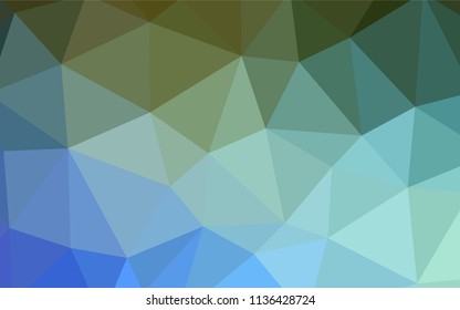 Light Blue, Green vector polygonal pattern. Creative illustration in halftone style with triangles. A new texture for your web site.