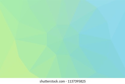 Light Blue, Green vector polygonal background with a diamond. Triangular geometric sample with gradient.  Best triangular design for your business.