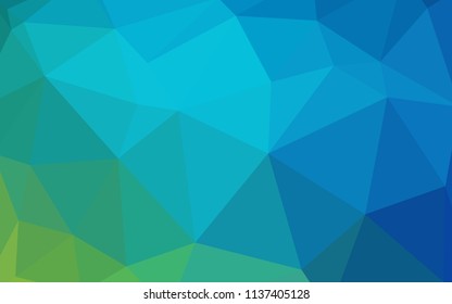 Light Blue, Green vector polygonal template. Glitter abstract illustration with an elegant triangles. Polygonal design for your web site.