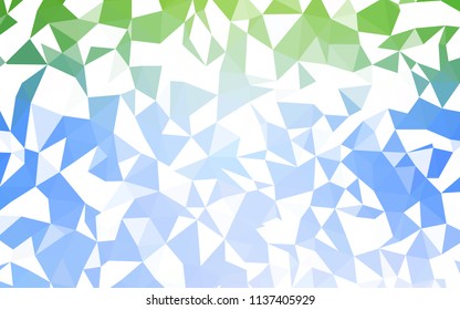 Light Blue, Green vector polygonal background. Creative illustration in halftone style with triangles. Brand new style for your business design.