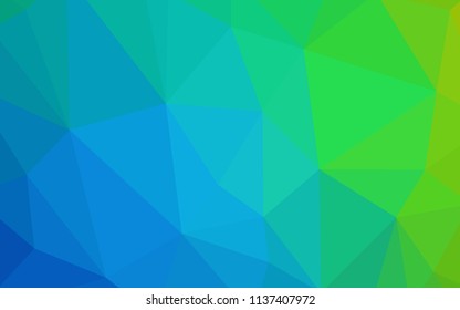 Light Blue, Green vector polygonal pattern. A sample with polygonal shapes. Triangular pattern for your design.