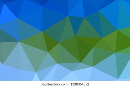 Light Blue, Green vector polygonal template. Shining polygonal illustration, which consist of triangles. Textured pattern for your backgrounds.