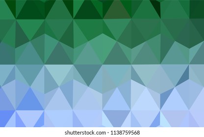 Light Blue, Green vector polygonal pattern. Creative illustration in halftone style with triangles. Template for cell phone's backgrounds.