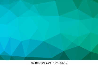 Light Blue, Green vector polygonal background. Triangular geometric sample with gradient.  The elegant pattern can be used as part of a brand book.