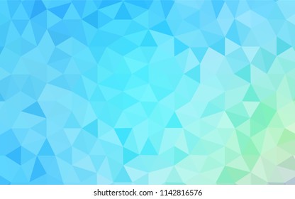 Light Blue, Green vector polygonal template. Triangular geometric sample with gradient.  A completely new design for your leaflet.