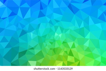 Light Blue, Green vector polygonal pattern. Geometric illustration in Origami style with gradient.  Pattern for a brand book's backdrop.