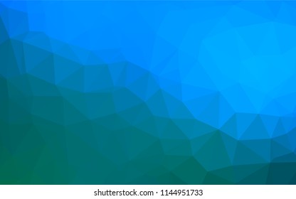 Light Blue, Green vector polygonal template. Colorful illustration in abstract style with gradient. Triangular pattern for your business design.