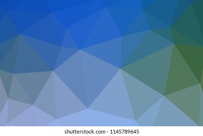 Light Blue, Green vector polygonal template. Shining colorful illustration with triangles. Best triangular design for your business.