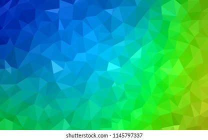 Light Blue, Green vector polygonal background. Creative illustration in halftone style with triangles. Triangular pattern for your design.