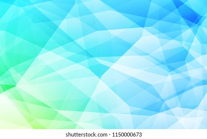 Light Blue, Green vector polygonal pattern. A completely new color illustration in a polygonal style. Triangular pattern for your design.