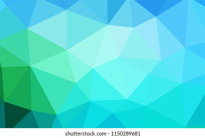 Light Blue, Green vector polygonal background. Shining colorful illustration with triangles. A new texture for your web site.