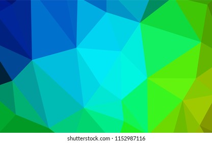 Light Blue, Green vector polygonal template. Shining polygonal illustration, which consist of triangles. New template for your brand book.