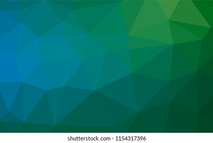 Light Blue, Green vector polygonal background. Creative geometric illustration in Origami style with gradient. The completely new template can be used for your brand book.