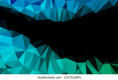 Light Blue, Green vector polygonal background. Triangular geometric sample with gradient.  The polygonal design can be used for your web site.