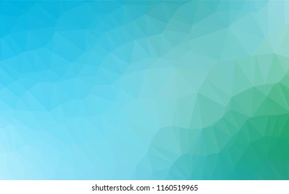 Light Blue, Green vector polygonal pattern. Creative geometric illustration in Origami style with gradient. The template can be used as a background for cell phones.