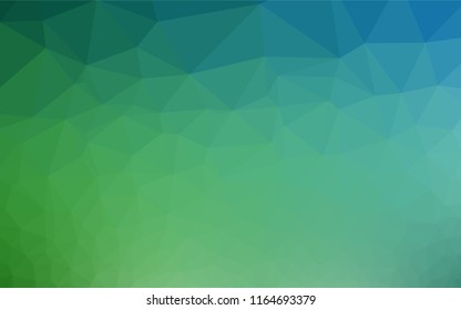 Light Blue, Green vector polygonal pattern. A sample with polygonal shapes. The template can be used as a background for cell phones.