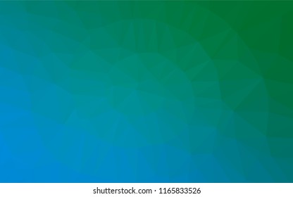 Light Blue, Green vector polygonal template. A sample with polygonal shapes. Triangular pattern for your business design.