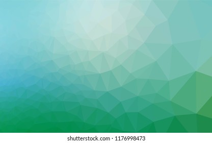 Light Blue, Green vector polygonal template. Creative illustration in halftone style with gradient. The template can be used as a background for cell phones.