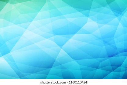 Light Blue, Green vector polygonal background. Shining polygonal illustration, which consist of triangles. Polygonal design for your web site.