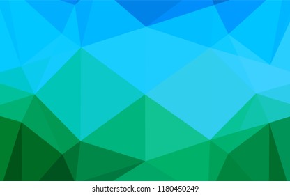 Light Blue, Green vector polygonal background. An elegant bright illustration with gradient. The textured pattern can be used for background.