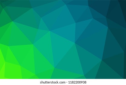 Light Blue, Green vector polygonal template. Shining polygonal illustration, which consist of triangles. Brand new design for your business.