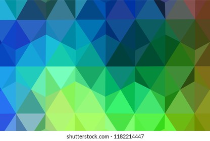 Light Blue, Green vector polygonal pattern. Triangular geometric sample with gradient.  Completely new template for your banner.