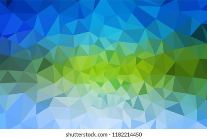 Light Blue, Green vector polygonal background. Triangular geometric sample with gradient.  A new texture for your web site.