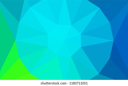 Light Blue, Green vector polygonal background with a diamond. Illustration in Origami style with gradient. Completely new template for your banner.