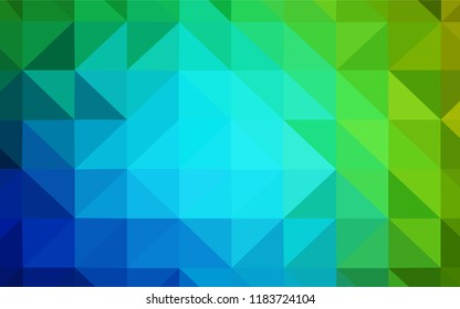 Light Blue, Green vector polygonal template. Creative illustration in halftone style with triangles. Brand new style for your business design.