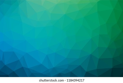 Light Blue, Green vector polygonal pattern. Triangular geometric sample with gradient.  A completely new design for your business.