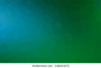 Light Blue, Green vector polygonal template. Modern geometrical abstract illustration with gradient. The elegant pattern can be used as part of a brand book.