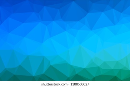 Light Blue, Green vector polygonal pattern. Shining illustration, which consist of triangles. The polygonal design can be used for your web site.