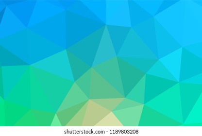 Light Blue, Green vector polygonal template. Creative illustration in halftone style with triangles. Textured pattern for your backgrounds.