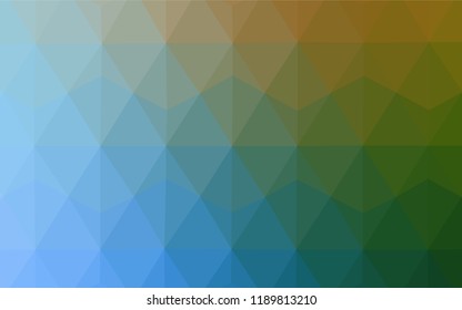 Light Blue, Green vector polygonal pattern. Creative illustration in halftone style with triangles. Brand new design for your business.