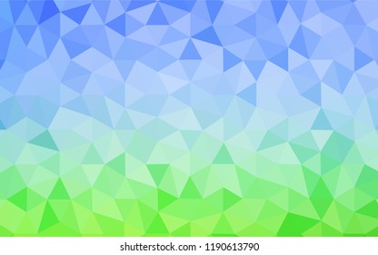 Light Blue, Green vector polygonal background. A completely new color illustration in a polygonal style. Textured pattern for your backgrounds.